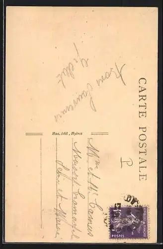 AK Hyères-les-Palmiers, Vue du Golf-Hôtel avec palmiers et architecture élégante