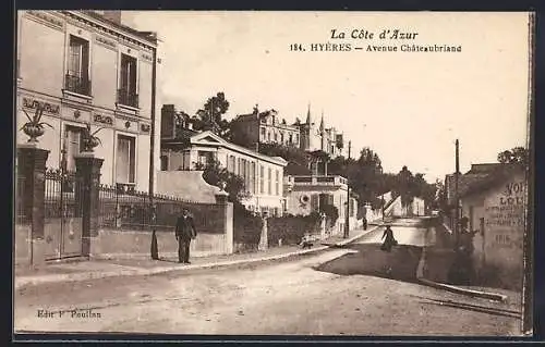 AK Hyères, Avenue Châteaubriand sur la Côte d`Azur