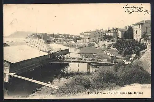 AK Toulon, Les Bains Ste-Hélène et vue sur le littoral