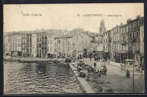 AK Saint-Tropez, Quai Suffren et vue sur les bâtiments historiques