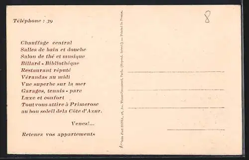 AK Sanary-sur-Mer, Villa Primerose et vue sur le port avec barques