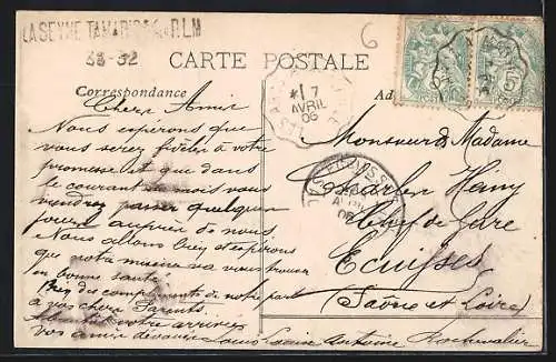 AK La Seyne, Quai Hoche avec navire et palmiers en vue