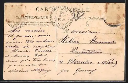 AK La Garde, Place de l`église avec calèche et fontaine