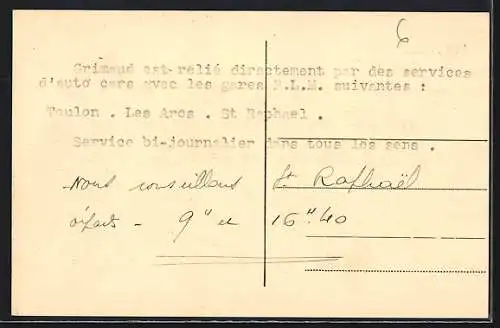 AK Grimaud, Vue générale, Hôtel Beau Soleil et son parc