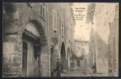 AK Grimaud, Rue des Arcades auf der Côte d`Azur