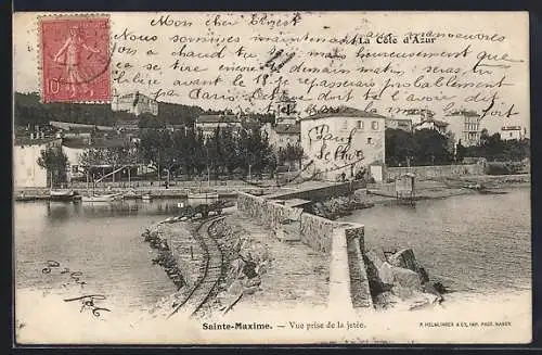 AK Sainte-Maxime, Vue prise de la jetée