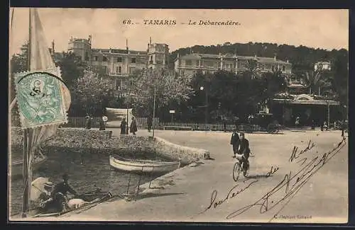 AK Tamaris, Le Débarcadère avec cyclistes et bord de mer