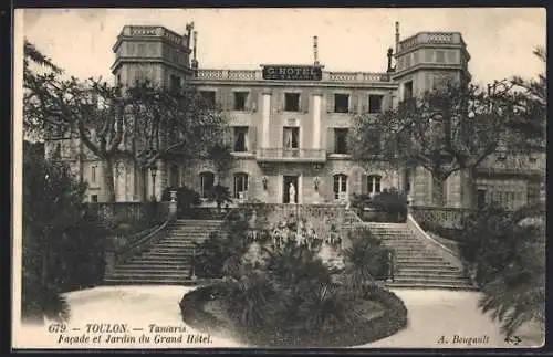 AK Toulon, Facade et Jardin du Grand Hôtel