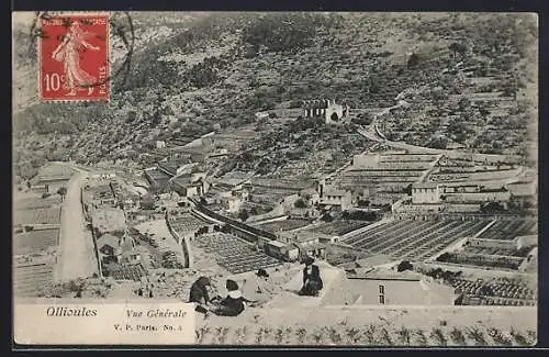 AK Ollioules, Vue Générale des champs et collines environnantes