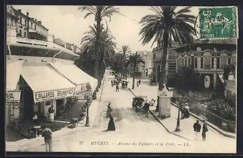 AK Hyères, Avenue des Palmiers et la Poste