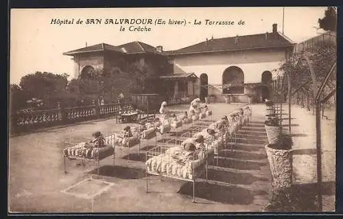 AK San Salvadour, La Terrasse de la Crèche en hiver à l`hôpital