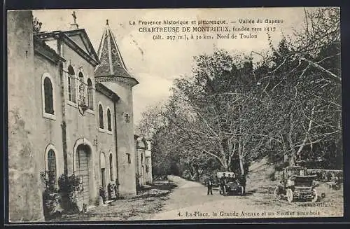 AK Montrieux, La Place, la Grande Avenue et un sentier sous bois