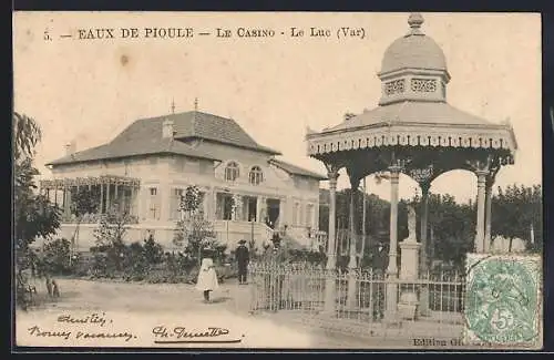 AK Le Luc, Eaux de Pioule, Le Casino et pavillon dans le jardin
