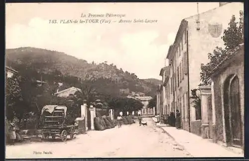 AK Plan-de-la-Tour, Avenue Saint-Lazare dans La Provence Pittoresque