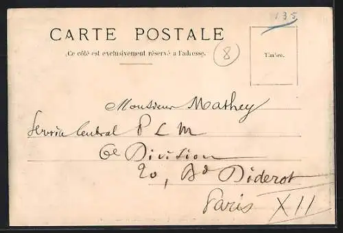 AK Puget-Ville, Route de Nice avec arbres et maisons alignées