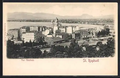 AK Saint-Raphaël, Vue générale avec la mer et les montagnes en arrière-plan
