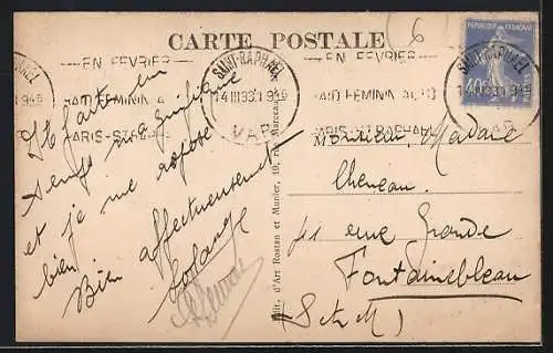 AK Saint-Raphaël, Boulevard Félix-Martin avec arbres et cafés animés