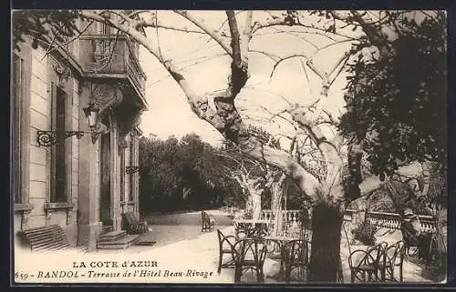 AK Bandol, Terrasse de l`Hôtel Beau-Rivage sur la Côte d`Azur