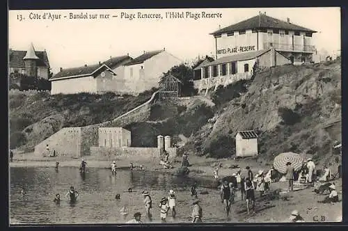 AK Bandol-sur-Mer, Plage Renecros et l`Hôtel Plage Réserve