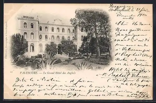 AK Valescure, Le Grand Hôtel des Anglais et le jardin élégant