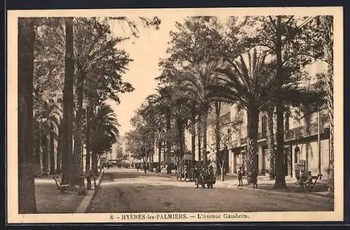 AK Hyères-les-Palmiers, L`Avenue Gambetta