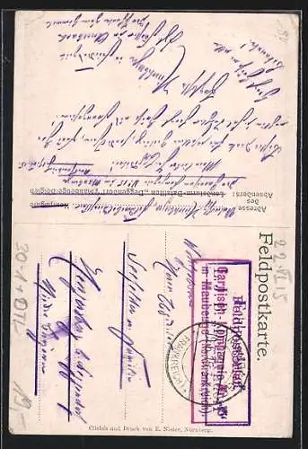 Künstler-AK Deggendorf, K. B. Landsturm-Inf.-Bataillon, Soldat, Liste der Schlachten