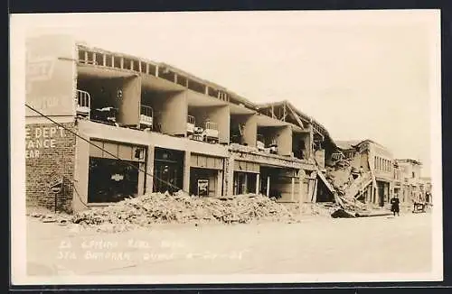 AK Santa Barbara, CA, Earthquake 1925, El Camino Real Hotel