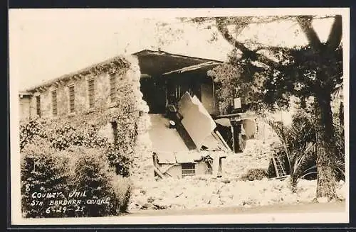 AK Santa Barbara, CA, Earthquake 1925, County Jail