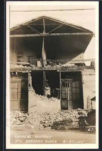 AK Santa Barbara, CA, Earthquake 1925, Chinese District