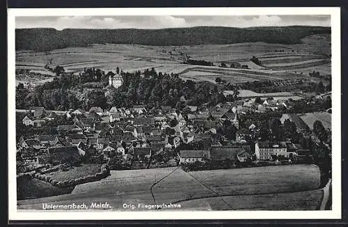 AK Untermerzbach, Fliegeraufnahme vom Ort