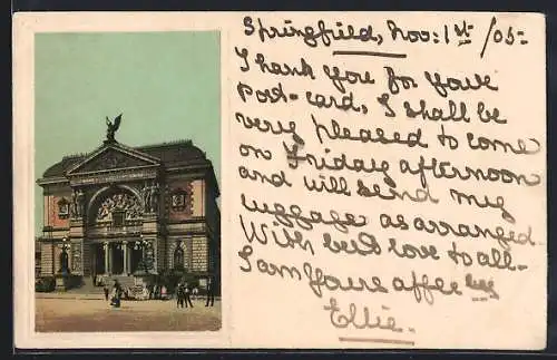 AK Düsseldorf, Kunsthalle mit Vorplatz und Besuchern