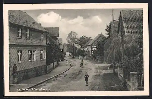 AK Brünnighausen, Strassenmotiv mit Kindern
