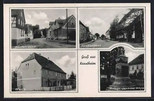 AK Krautheim / Weimar, Dorfstrasse, Kirchstrasse, Pfarre, Kriegerdenkmal
