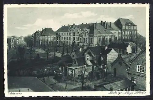 AK Uetersen, Ludwig Meyn-Schule und Umgebung aus der Vogelschau