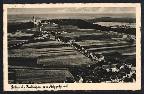 AK Lutten bei Rindlingen, Teilansicht vom Flugzeug aus