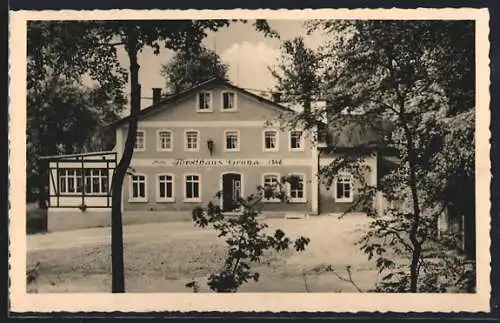 AK Grüna i. Sa., Restaurant Forsthaus Grüna zwischen Bäumen