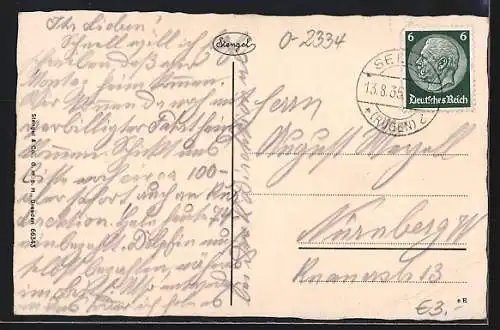 AK Baabe a. Rügen, Strassenpartie mit Blick zum Strand