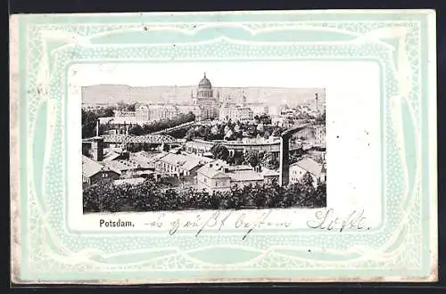 AK Potsdam, Ortsansicht mit Nikolaikirche im Passeparout