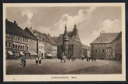AK Hildburghausen, Partie am Marktplatz