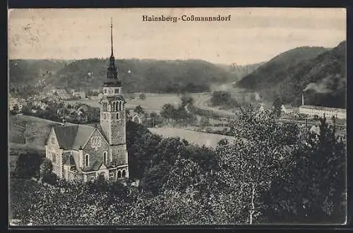 AK Hainsberg-Cossmannsdorf, Totalansicht aus der Vogelschau