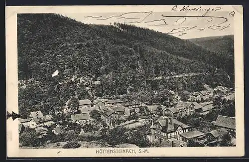 AK Hüttensteinach /S.-M., Blick auf den Ort