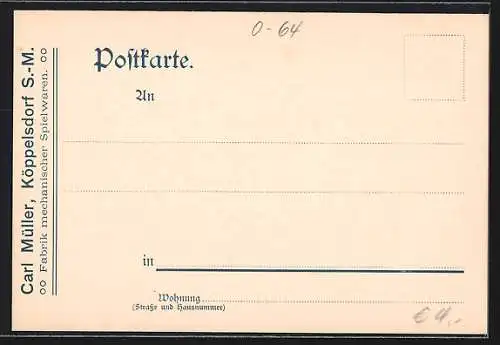 AK Köppelsdorf, Carl Müller, Mädchen auf Schlitten
