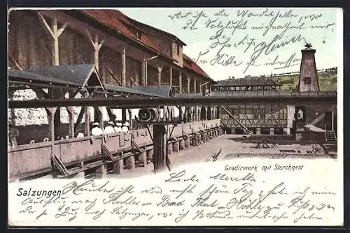 AK Bad Salzungen, Gradierwerk mit Storchennest