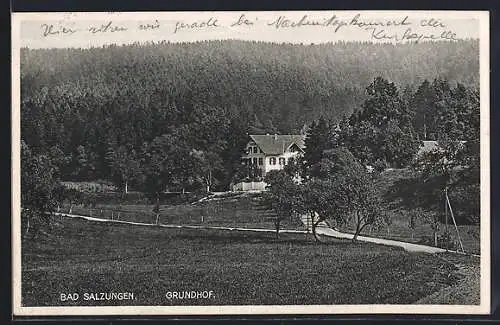 AK Bad Salzungen, Blick auf den Gasthof Grundhof