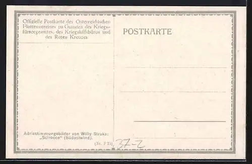 Künstler-AK Willy Straka: Südostwind, Adriastimmungsbilder
