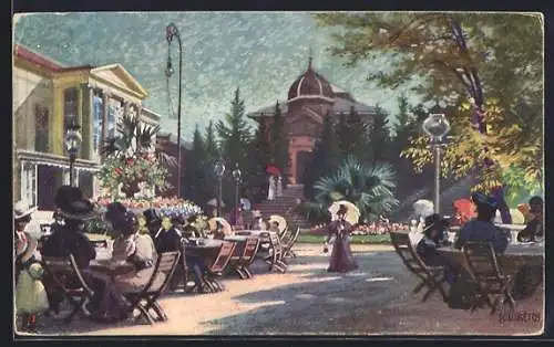 AK Wien, Wallner`s Meierei Tivoli, Garten