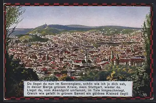 Künstler-AK Hans Boettcher: Stuttgart, Gesamtansicht