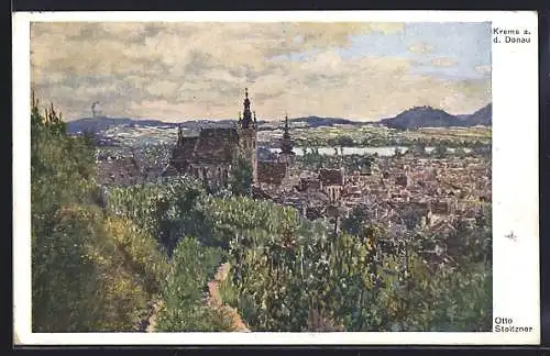 Künstler-AK Otto Stoitzner: Krems a. d. Donau, Ortsansicht