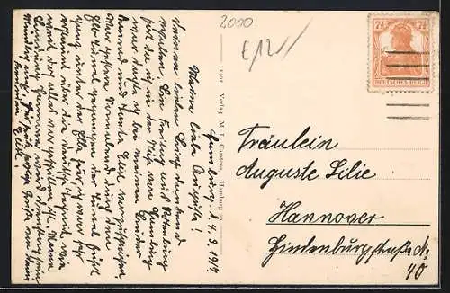 AK Hamburg-Altona, Neumühlen, Flusspartie mit anliegenden Booten