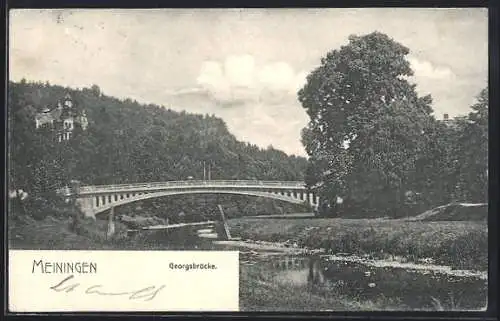 AK Meiningen, Georgsbrücke mit Flusspartie